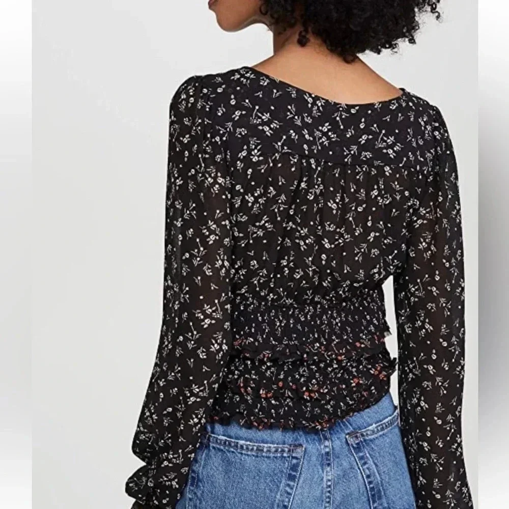 Free People Printed Lolita Top In Black Combo